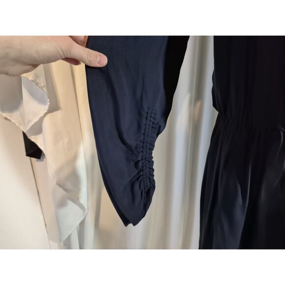 Zadig & Voltaire Womens Designer Navy Blue Satin Reveal Stain Dress Large - Picture 7 of 11